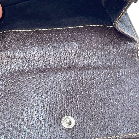 Authentic Gucci GG Logo Canvas Leather Trim Compact Wallet - Picture 10 of 16